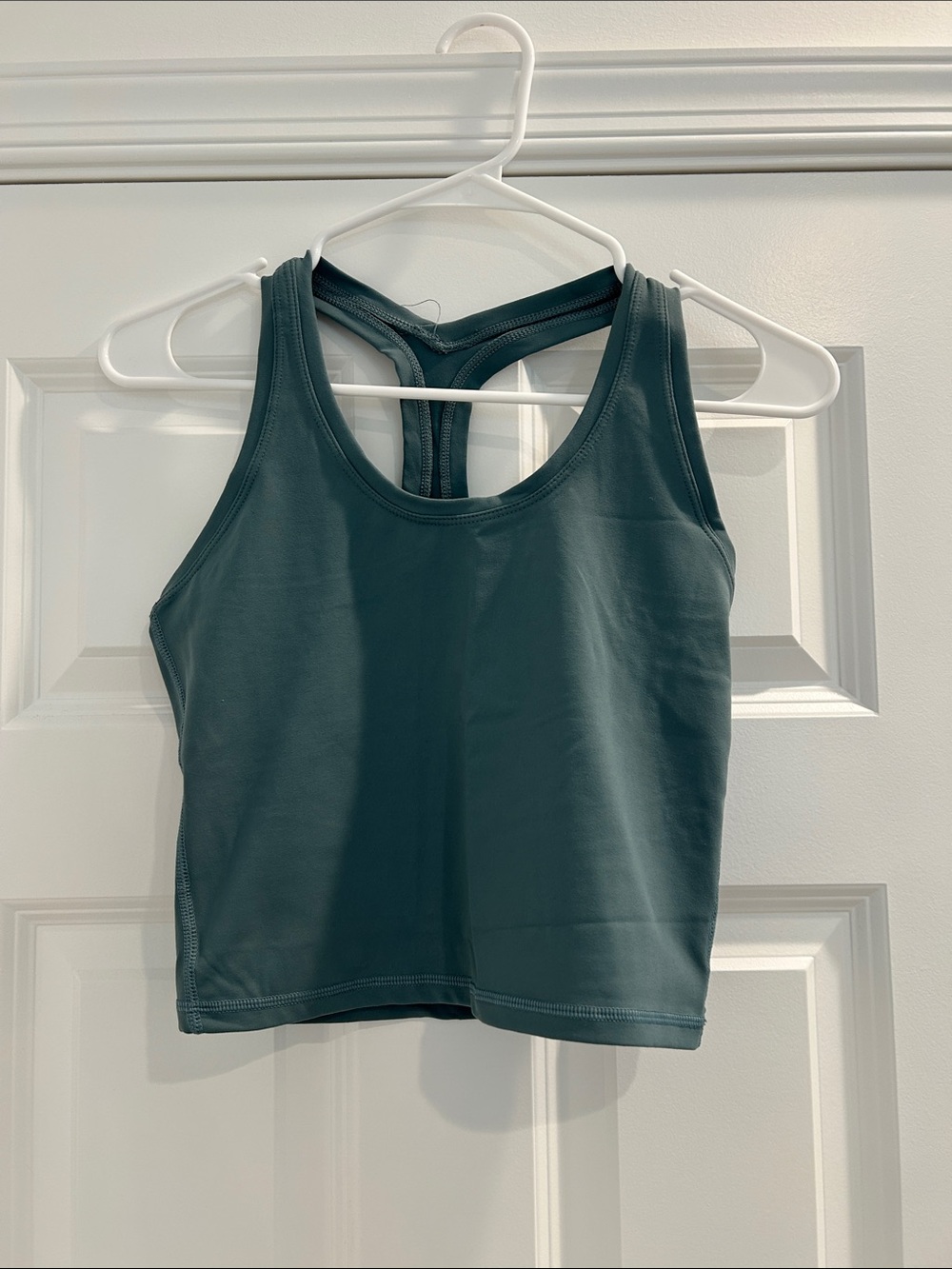 Women's Dark Green Racerback Crop Tank Top